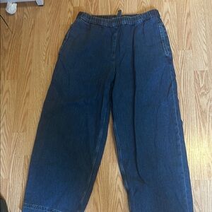 Denim Wide-Leg Pants